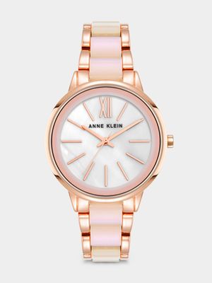 AnneKlein Womens Rose-Gold MOP Watch