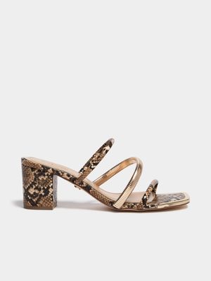 Luella Gold Tip Block Heel Sandals