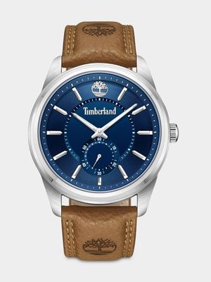 Timberland Northbridge Stainless Steel Navy Dial Brown Leather Watch