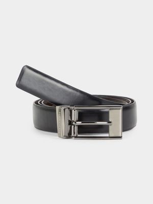 MKM Black/Brown Reversible Narrow Buckle Belt