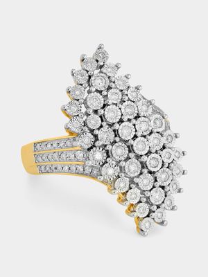 Yellow Gold 0.50ct Diamond Marquise Illusion Ring