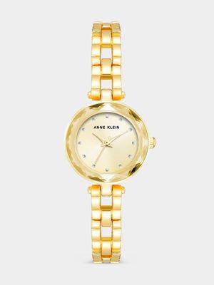 Anne Klein Gold Plated Embeliished Bracelet Watch