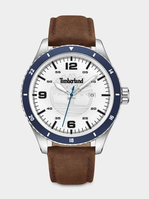 Timberland Ashmont Stainless Steel White Dial Brown Leather Watch