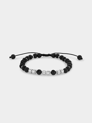 Icon Mens Stainless Steel Bracelet - Black 23cm.