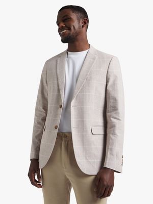 Men's Markham Slim Check Sand Blazer