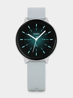 Tempo Pulse 9.0 Silver Plated Grey Silicone Smart Watch