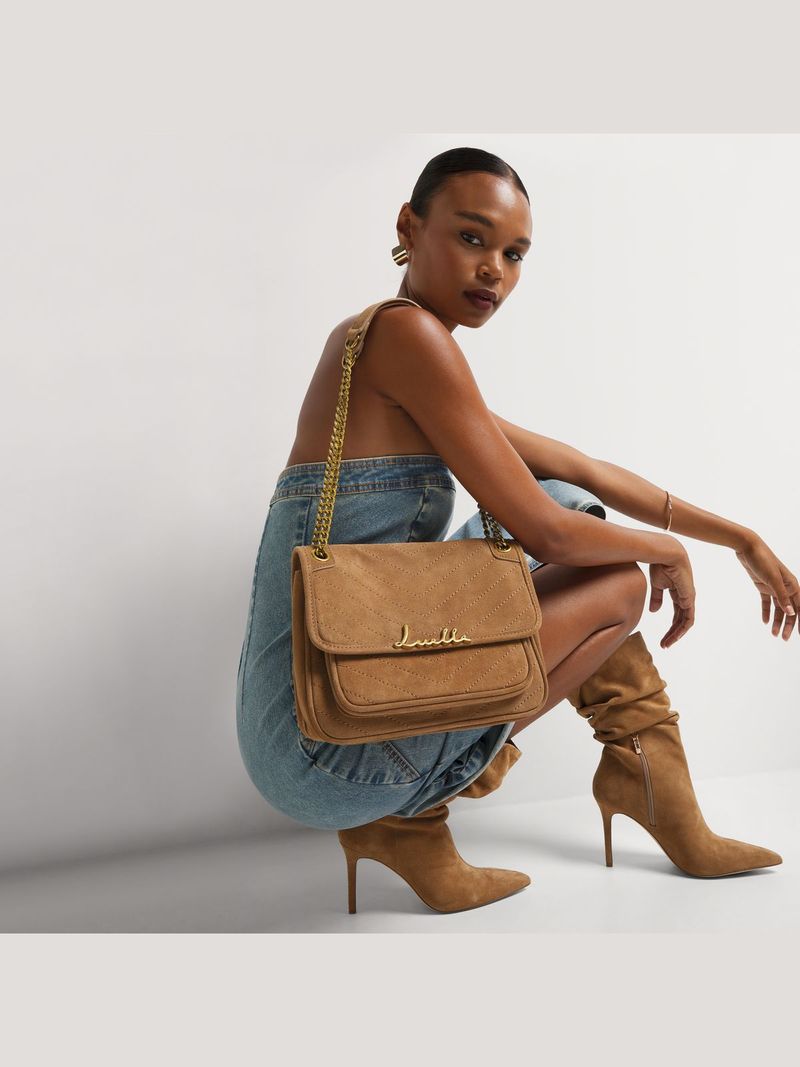 Luella Genuine Suede Front Pocket Shoulder Bag - Bash.com