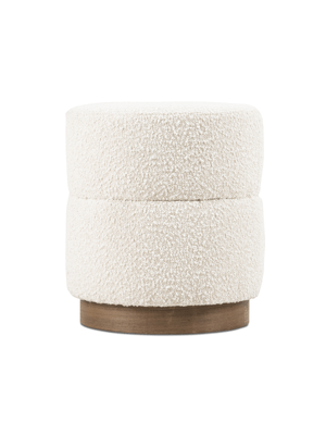 scallop ottoman boucle natural