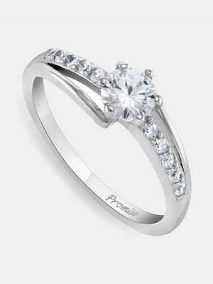 Sterling Silver Cubic Zirconia Women’s Embrace Promise Ring