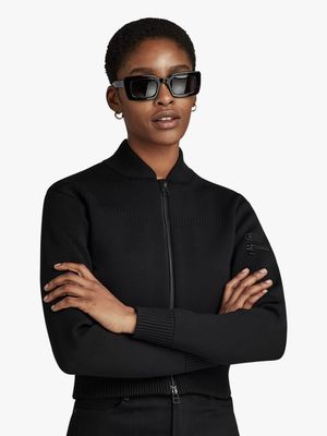 G-Star Women's Moto Knitted Black Bomber Jacket