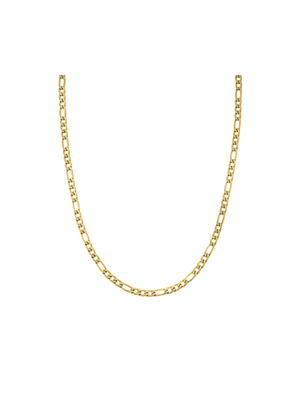 Stainless Steel Gold Tone Men's Figaro Chain