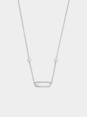 Chete 925 & CZ Paper-Clip Pndt Necklace