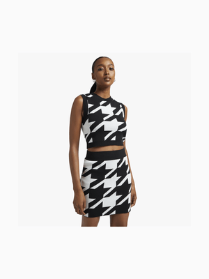 Y&G Jacquard Houndstooth Mini Skirt