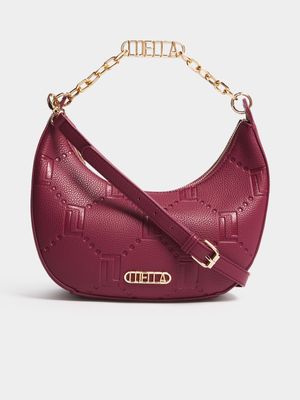 Luella Chain Detail Lizard Texture Hobo Bag