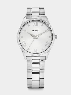 Tempo Men’s Silver Plated Bracelet Watch