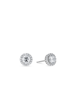 Cheté Platinum & Sterling Silver Diamondlite Cubic Zirconia Halo Stud Earrings