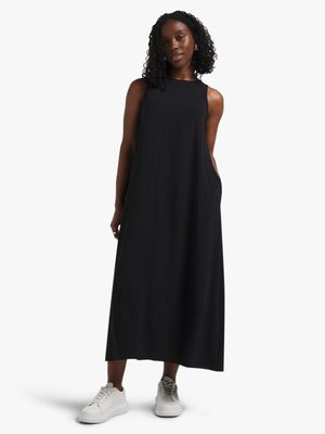 Women's Black Trapeze Maxi Dress