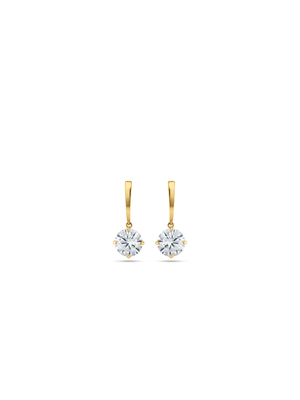 Yellow Gold, Cubic Zirconia Drop Earrings