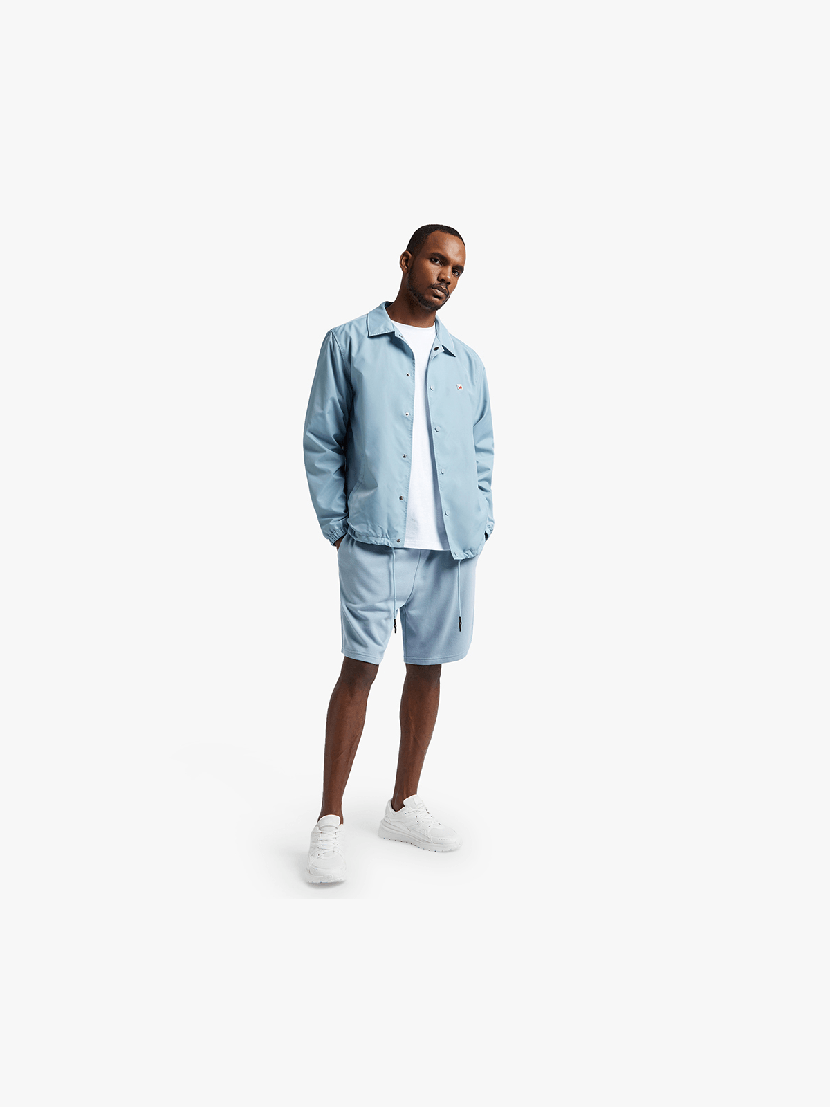 Linen Blue Short Coach Jacket – MEGMIURA