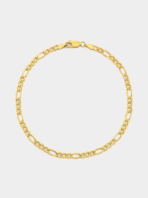 Yellow Gold Airsolid Figaro Bracelet