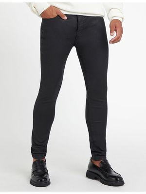 Men's Relay Jeans Super Skinny Black Coated Denim Jean