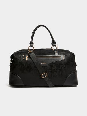 Luella Jacquard Monogram Print Weekender Bag