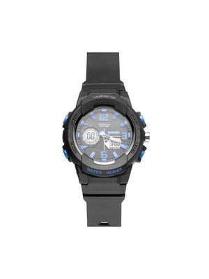 Volkano Men's Session Series Black & Blue Anadigi Sports Watch