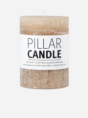 pillar candle rustic beige 7.3x10cm