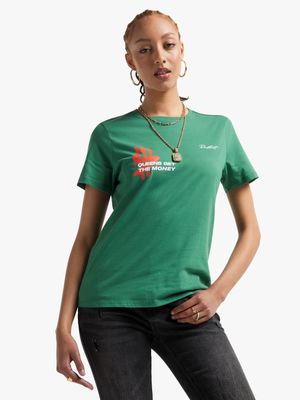 Redbat Women's Green Graphic T-Shirt