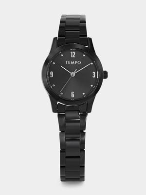 Tempo Black Plated Gunmetal Dial Bracelet Watch