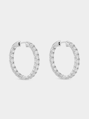 Cheté Sterling Silver Cubic Zirconia Hoop Earrings