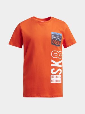 Jet Younger Boys Orange Graphic T-Shirt