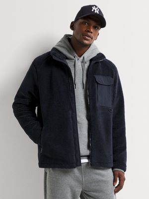 Men's Markham Borg Utility Navy Sherpa Shacket