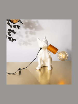 Rialheim Frenchie Table Lamp White Right