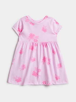 Jet Infant Girls Pink Abstract Flowers Dress