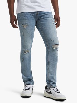 Redbat Men's Light Blue Skinny Jeans