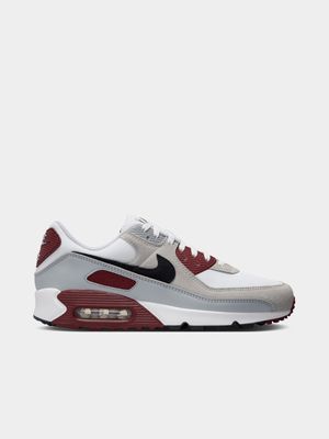 Nike Men's Air Max 90 Grey/Burgundy Sneaker