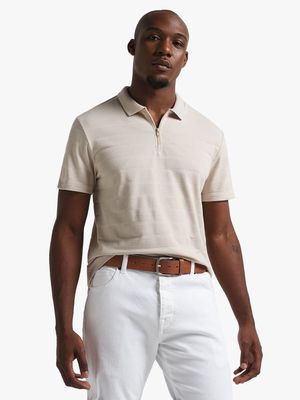 Men's Stone Textured Quarter Zip Golfer