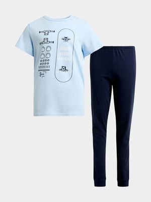 Jet Younger Boys Blue Skate Pyjama Set