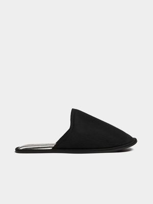 Jet Men's Black Slip On  Mule Slippers