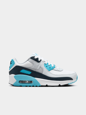 Nike Junior Air Max 90 White/Grey/Blue Sneaker