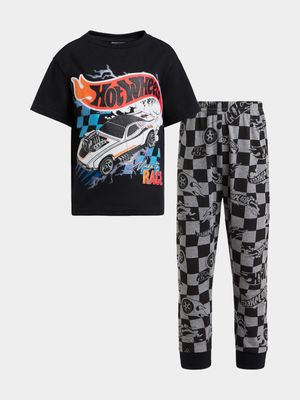 Jet Younger Boys Black/Grey Hot Wheels Pyjama Set