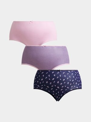 Jet Women's Multicolour 3 Pack Full Brief