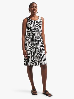 Jet Women's Black/White Zebra Singed Dress