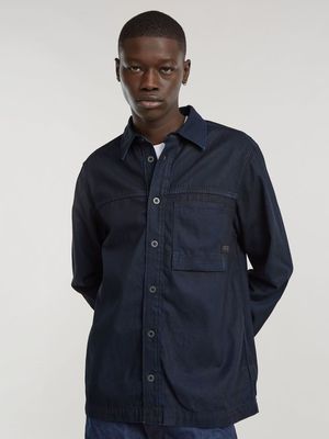 G-Star Men's 1-Pocket Regular Denim Dark Blue Shirt