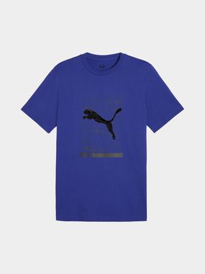 Mens Puma Open Road Graphic Blue Tee