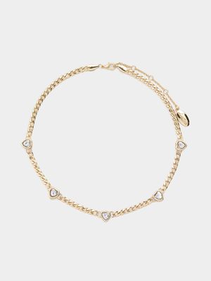 Luella Diamante Heart Short Chain Necklace