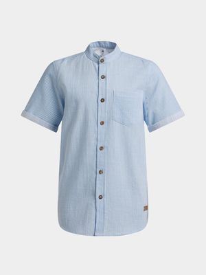 Jet Younger Boys Light Blue/White Stripe Shirt