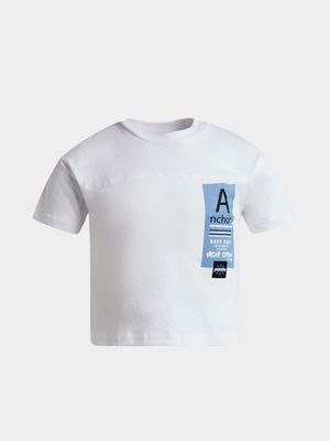 Jet Younger Boys White Anchor Boxy T-Shirt