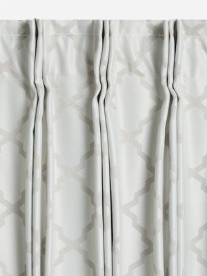 Jet Home Harbour Grey Lattice Jaquard Tape Curtain